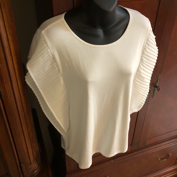 NWT Marc NY size S White Flutter Sleeve Top - Picture 7 of 9